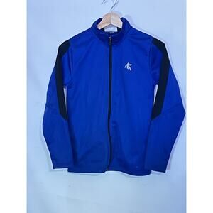 AND1 Boys Track Jacket Full Zipper with Pocket Blue and Black size Large 10/12